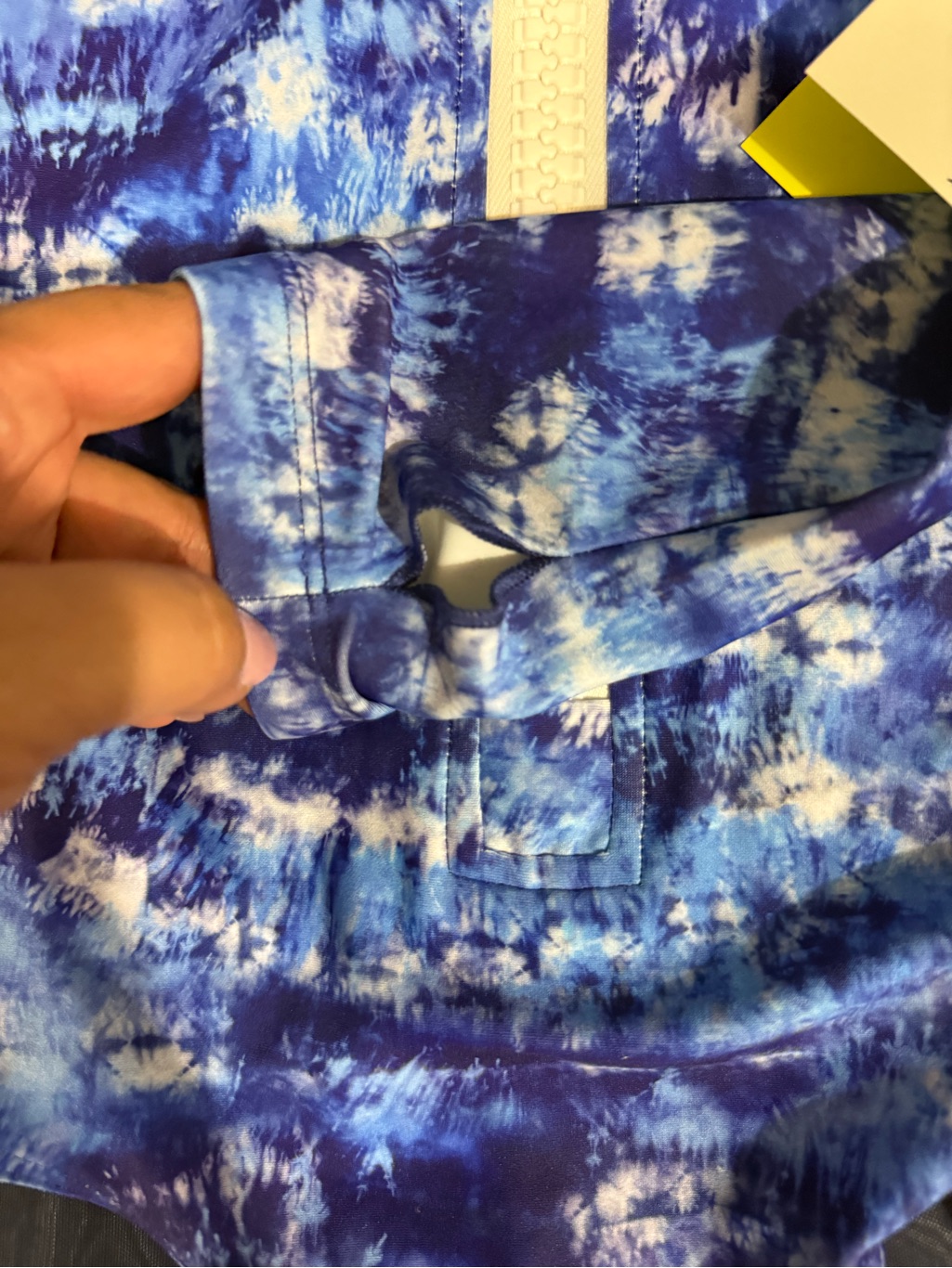 Watskin Lola Bodysuit Tie-Dye Blue Long-Sleeve One-Piece Swimsuit — image 2 of 3